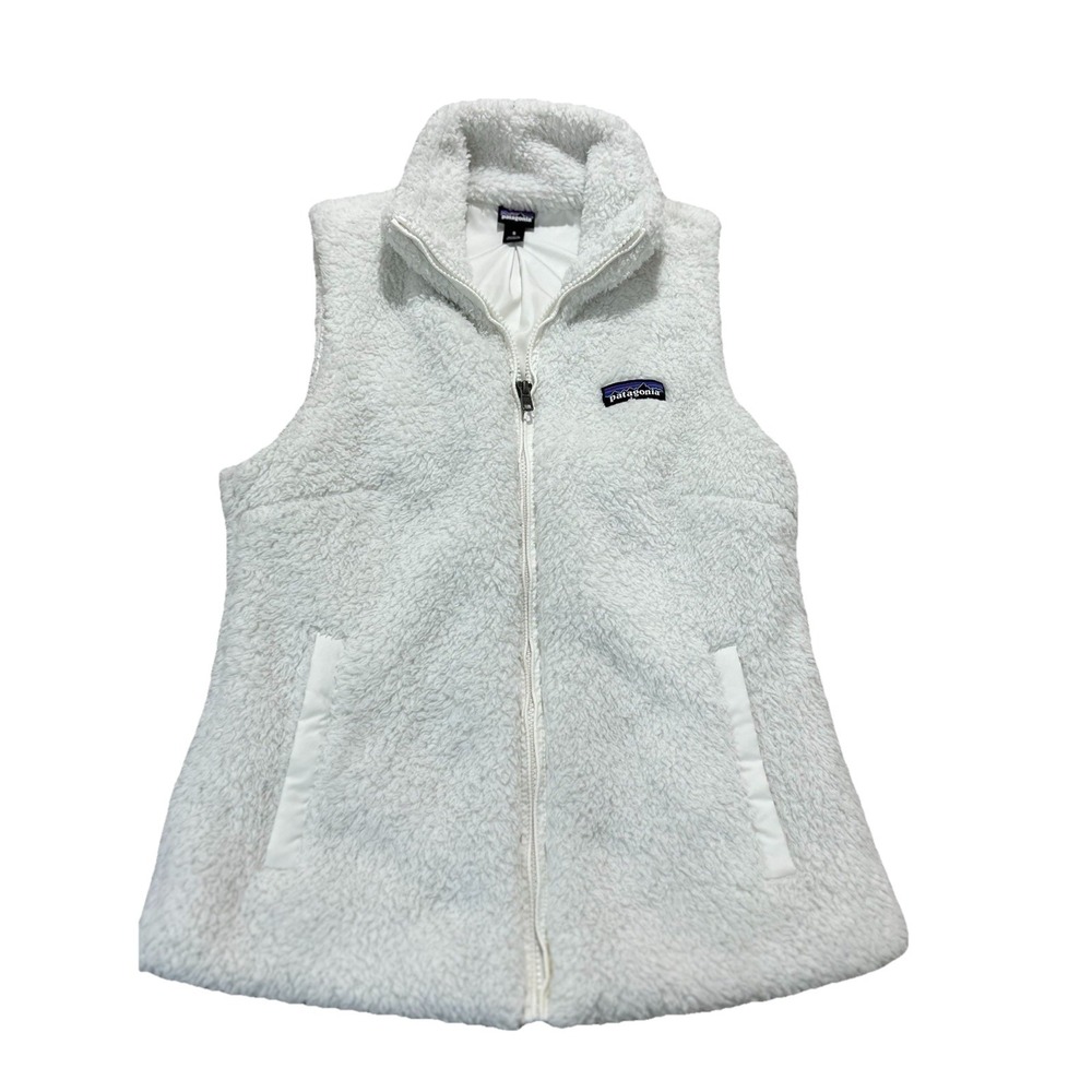 Patagonia Women's Los Gatos Fuzzy Sherpa Fleece Vest Jacket Size Small White